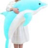 Dolphin Stuffed Animal Plush Pillow, Giant Dolphin Plush Toy Soft Whale Hugging Pillow Stuffed Dolphin Pillow for Children Girls(Pink,100cm/39.37inch) |
