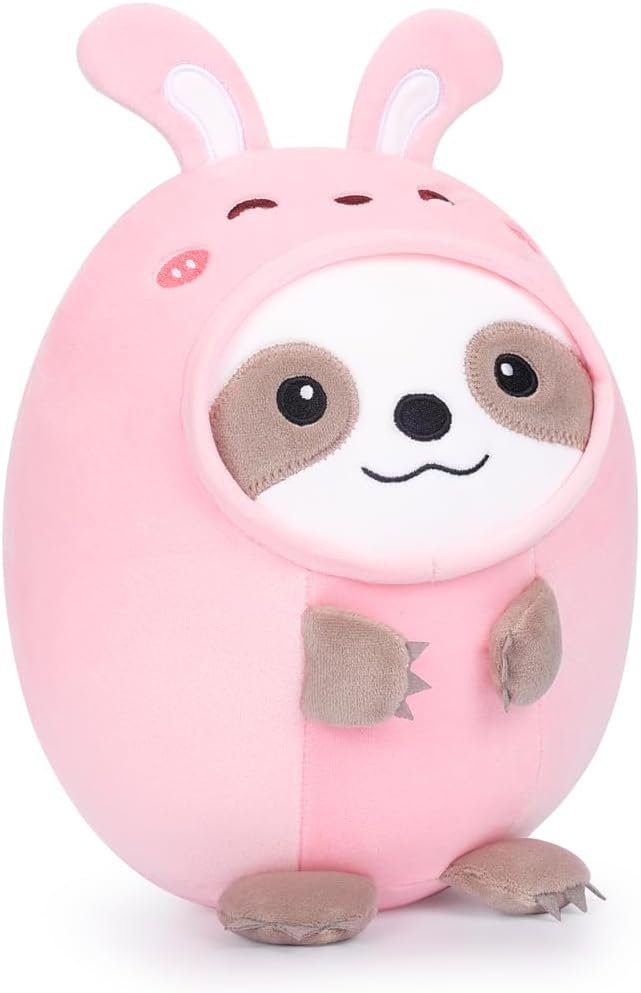 Cute Strawberry Cat Plush Pillow 8" Kitten Stuffed Animal, Soft Kawaii Cat Plushie with Strawberry Outfit Costume Gift for Kids |