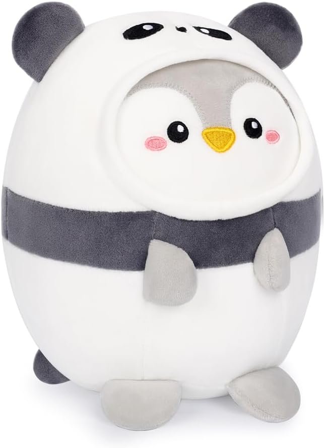 Cute Strawberry Cat Plush Pillow 8" Kitten Stuffed Animal, Soft Kawaii Cat Plushie with Strawberry Outfit Costume Gift for Kids |