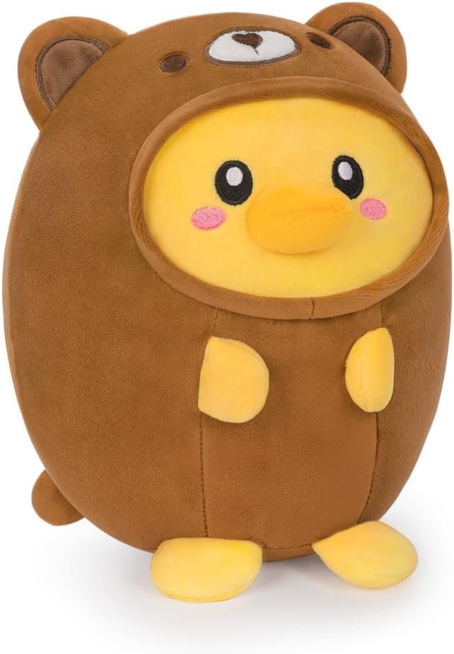 Cute Strawberry Cat Plush Pillow 8" Kitten Stuffed Animal, Soft Kawaii Cat Plushie with Strawberry Outfit Costume Gift for Kids |