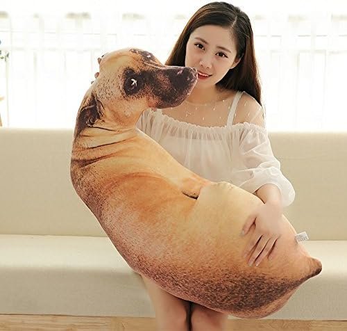 3D Dog Throw Pillow Stuffed Animal Throw Plushie Cushion Pillow Doll 3D Simulation Dog Plush Stuffed Animal Cushion Pillow Toy for Kids,Sofa Chair Home Decor (Hound) |