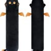 Long Cat Plush Body Pillow, 20?? Cute Black Cat Stuffed Animals Plushies, Kawaii Big Squishy Plush Toys Gift for Kids Girls Boys |