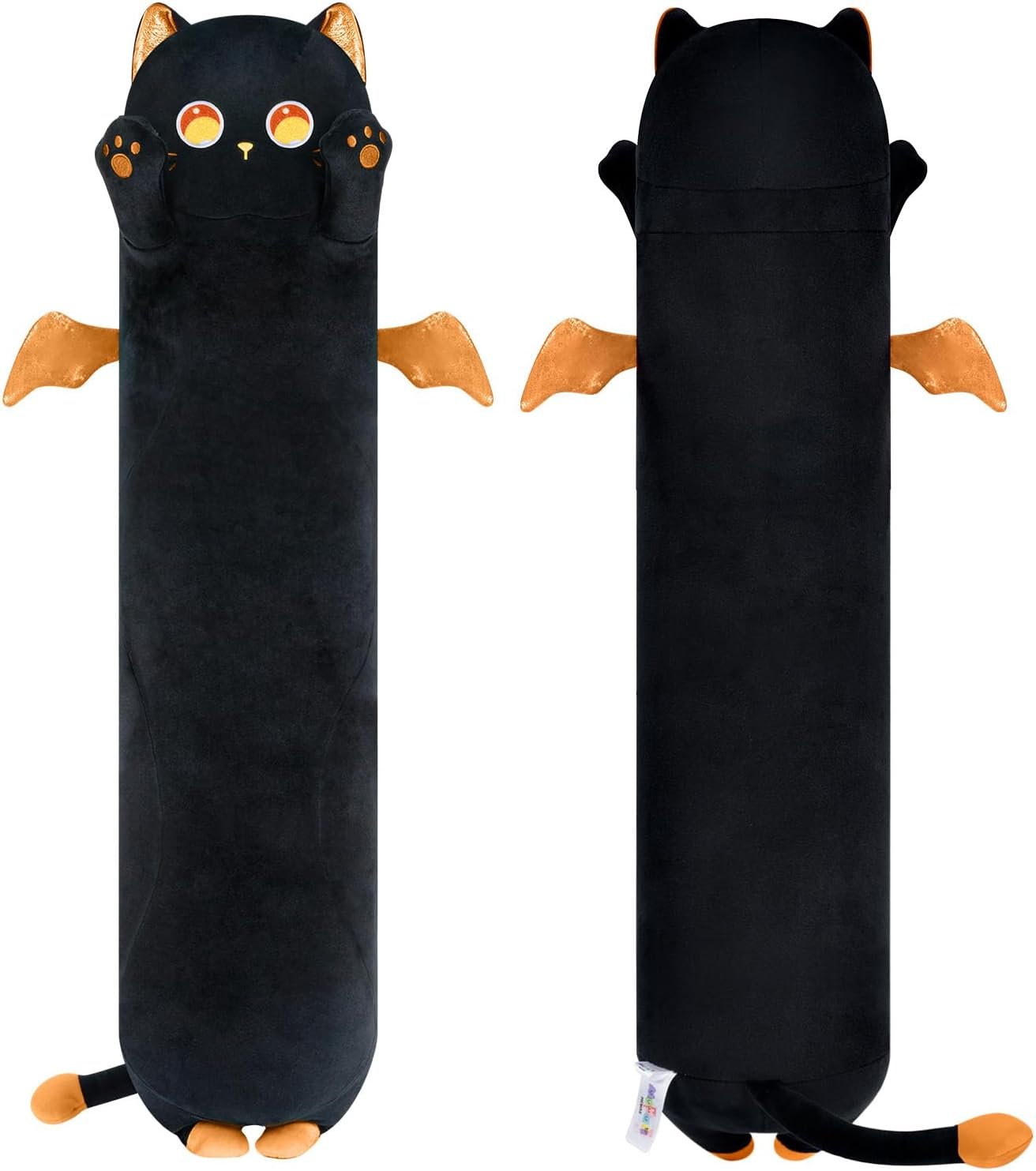 Long Cat Plush Body Pillow, 20?? Cute Black Cat Stuffed Animals Plushies, Kawaii Big Squishy Plush Toys Gift for Kids Girls Boys |