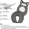 Kids Travel Pillow - 2-in-1 Deformable Kids Neck Pillow for Traveling, Soft U-Shaped Pillow with Adorable Animal Design, Comfy Sleep and Play, Ideal for Airplanes and Cars - Gray Husky |