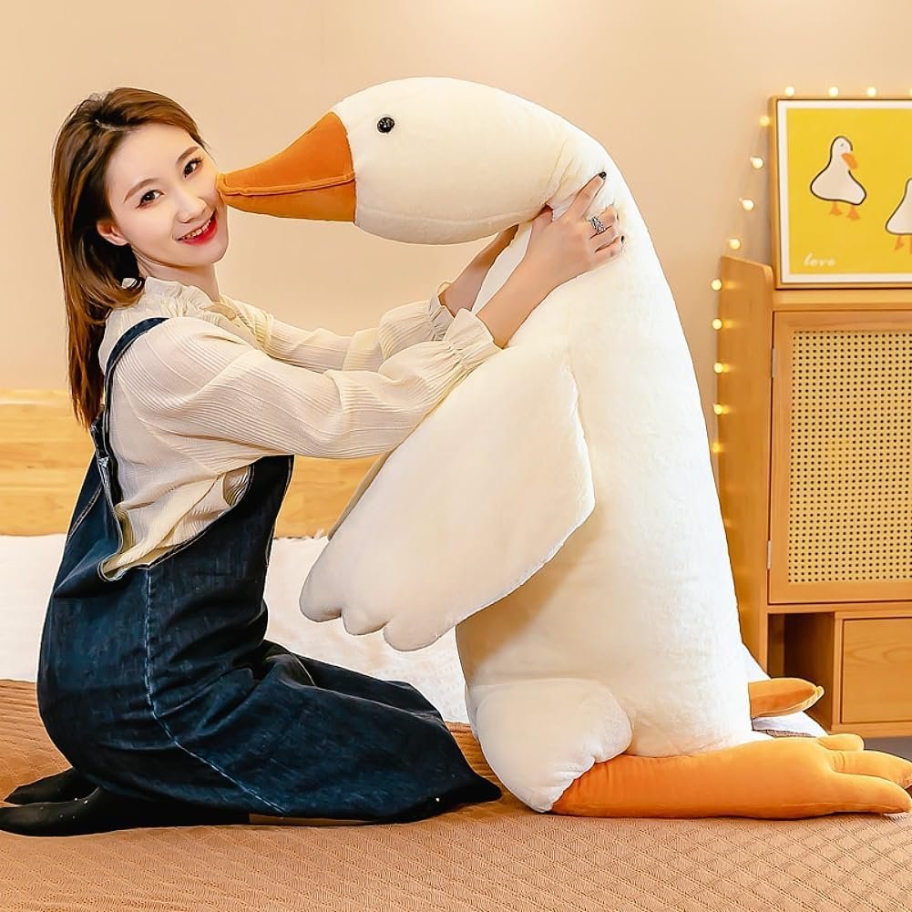 Giant White Goose Plush-75 Inch, Very Huge body Fat Goose Stuffed Animal, 6 Foot Duck Plush Toys Hugging Pillow Gifts for Everyone (75 in) |
