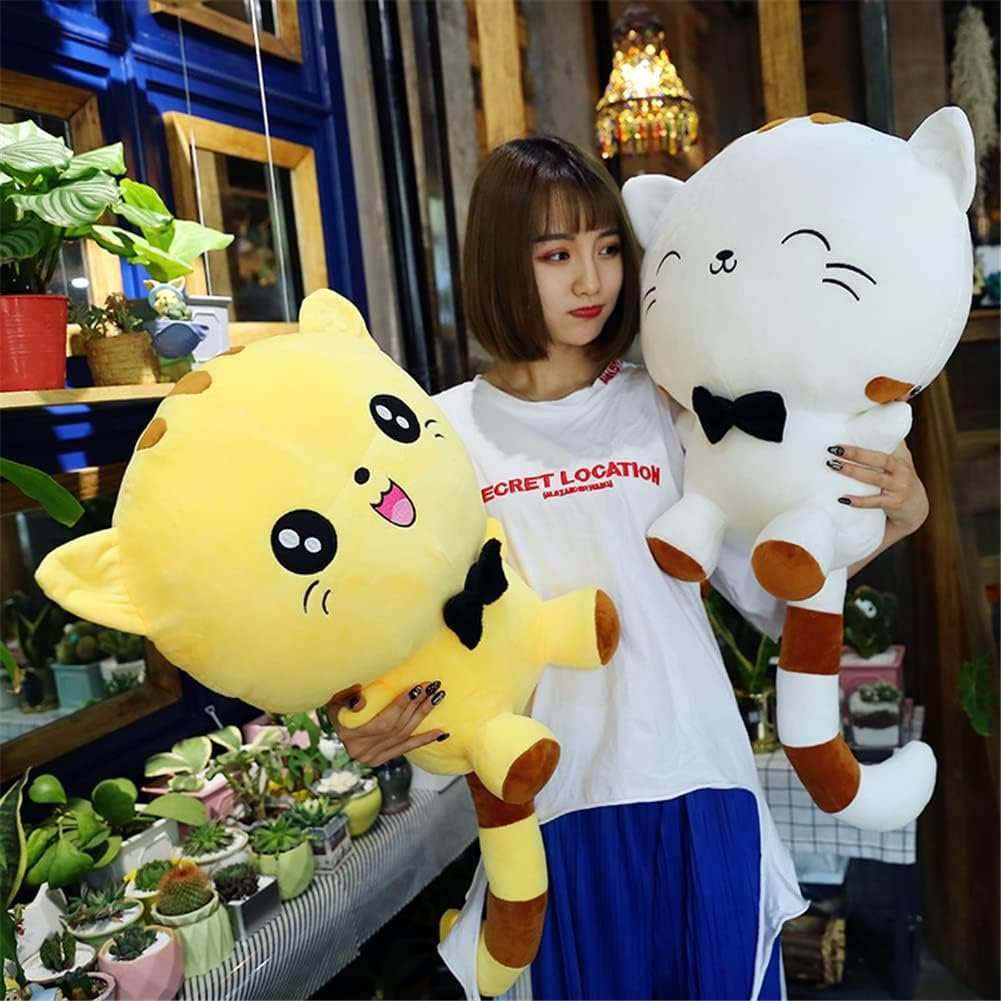 Cute Cat Plush Toy Soft Cat Stuffed Animals Pillow Birthday Gifts for Kids (White A, 9.1 Inch) |