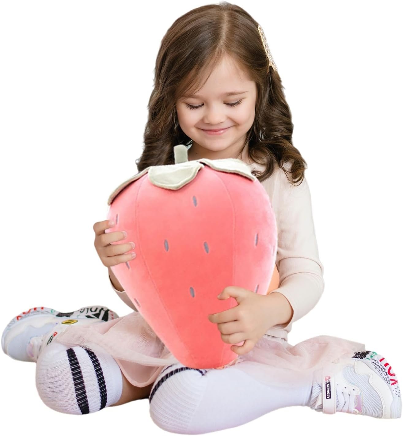 Cute Fruit Kids Pillow Stuffed Strawberry Plush Pillows Super Soft Girls Pillows Cushion Seat for Kids Toys (Red,7.8"/20cm) 1 Count (Pack of 1) |