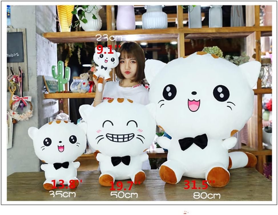 Cute Cat Plush Toy Soft Cat Stuffed Animals Pillow Birthday Gifts for Kids (White A, 9.1 Inch) |