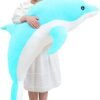 Dolphin Stuffed Animal Plush Pillow, Giant Dolphin Plush Toy Soft Whale Hugging Pillow Stuffed Dolphin Pillow for Children Girls(Pink,100cm/39.37inch) |