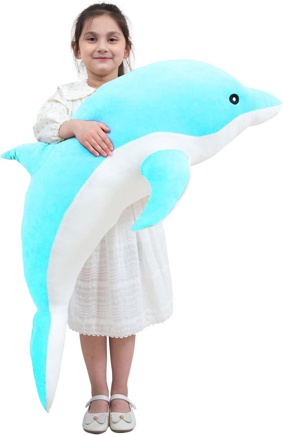 Dolphin Stuffed Animal Plush Pillow, Giant Dolphin Plush Toy Soft Whale Hugging Pillow Stuffed Dolphin Pillow for Children Girls(Pink,100cm/39.37inch) |