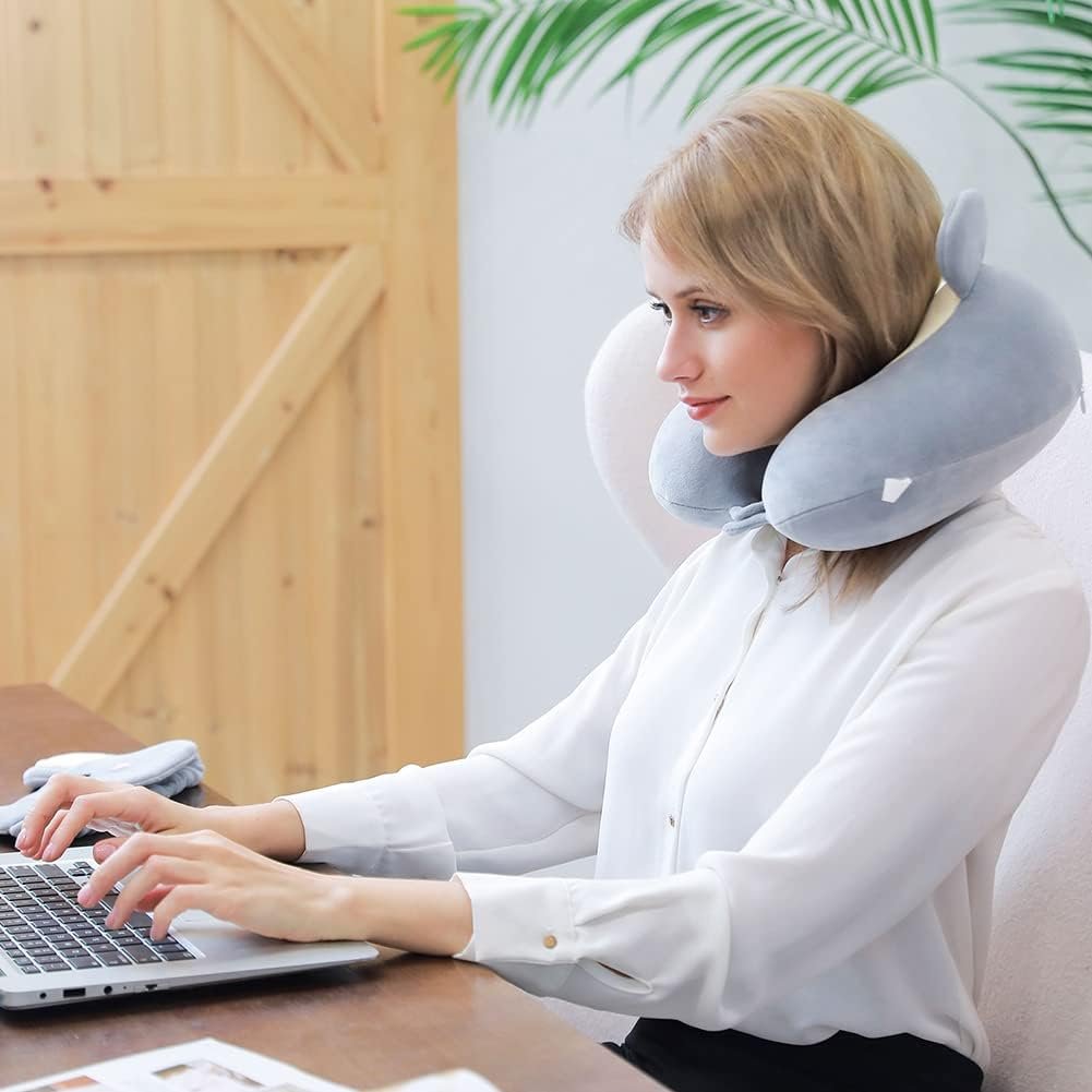 Memory Foam Animal Travel Pillow, Comfortable Neck Pillow with Cute Eye Mask Lightweight Traveling Pillow for Airplane, Car, Train, Bus and Home Use (Koala) |