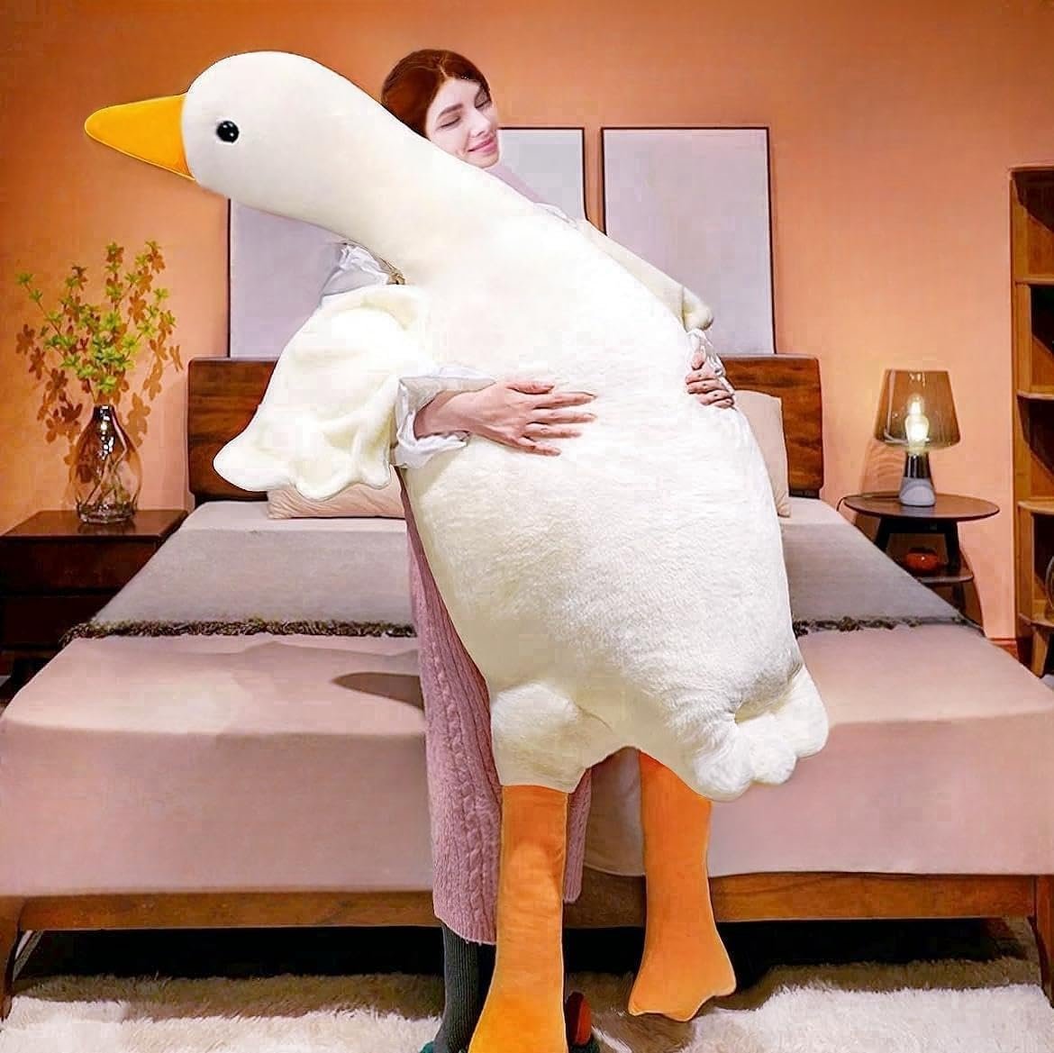 Giant White Goose Plush-75 Inch, Very Huge body Fat Goose Stuffed Animal, 6 Foot Duck Plush Toys Hugging Pillow Gifts for Everyone (75 in) |