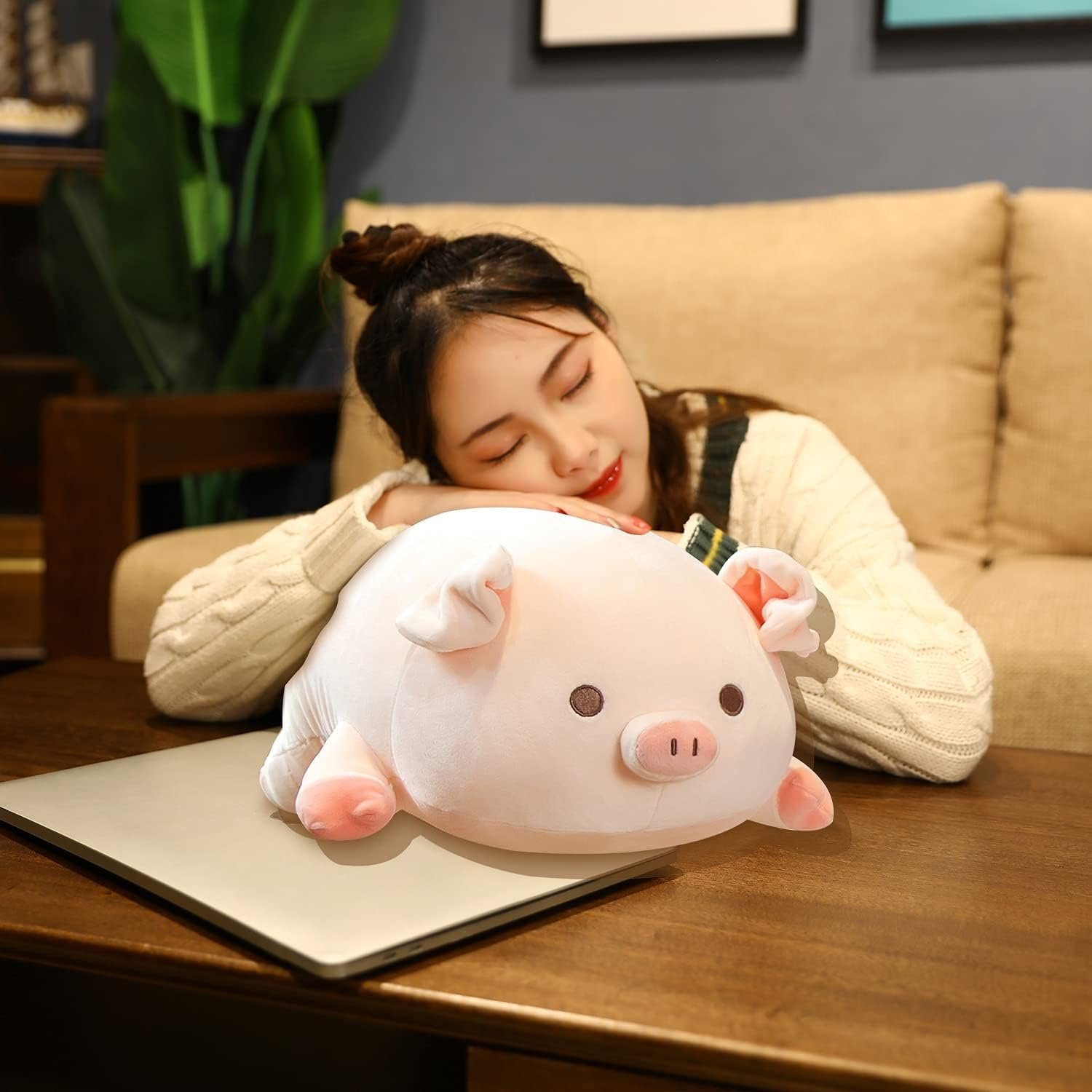 Cute and Cuddly Kawaii Pig Plush Pillow for All Ages