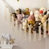 Stuffed Animal Hammock Corner with LED Light - Toy Storage Hammock Plushie Net Large - Cute Stuff Animals Holder Hanging Organizer - Baby Room Decor Kids Toddler Nursery Bedroom Boho |