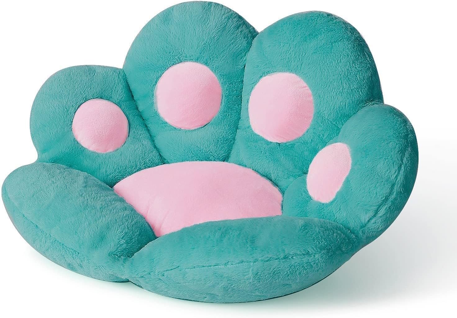 Cat Paw Cushion Kawaii Chair Cushions 31.4 x 27.5 inch Cute Stuff Seat Pad Comfy Lazy Sofa Office Floor Pillow for Gaming Chairs Room Decor (Sky Blue, 31.4 x 27.5 inches??80 x 70 cm) |