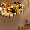 Stuffed Animal Hammock Corner with LED Light - Toy Storage Hammock Plushie Net Large - Cute Stuff Animals Holder Hanging Organizer - Baby Room Decor Kids Toddler Nursery Bedroom Boho |