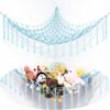 717lnlnxbkL._AC_SL1500 Stuffed Animals Net or Hammock Large,55 inch Toy Hammock Macrame Stuff Animal Storage Corner Hanging Net Holder,Mesh Hammock Plush Toy Organizer with Hooks for Bedroom,Nursery (White) |
