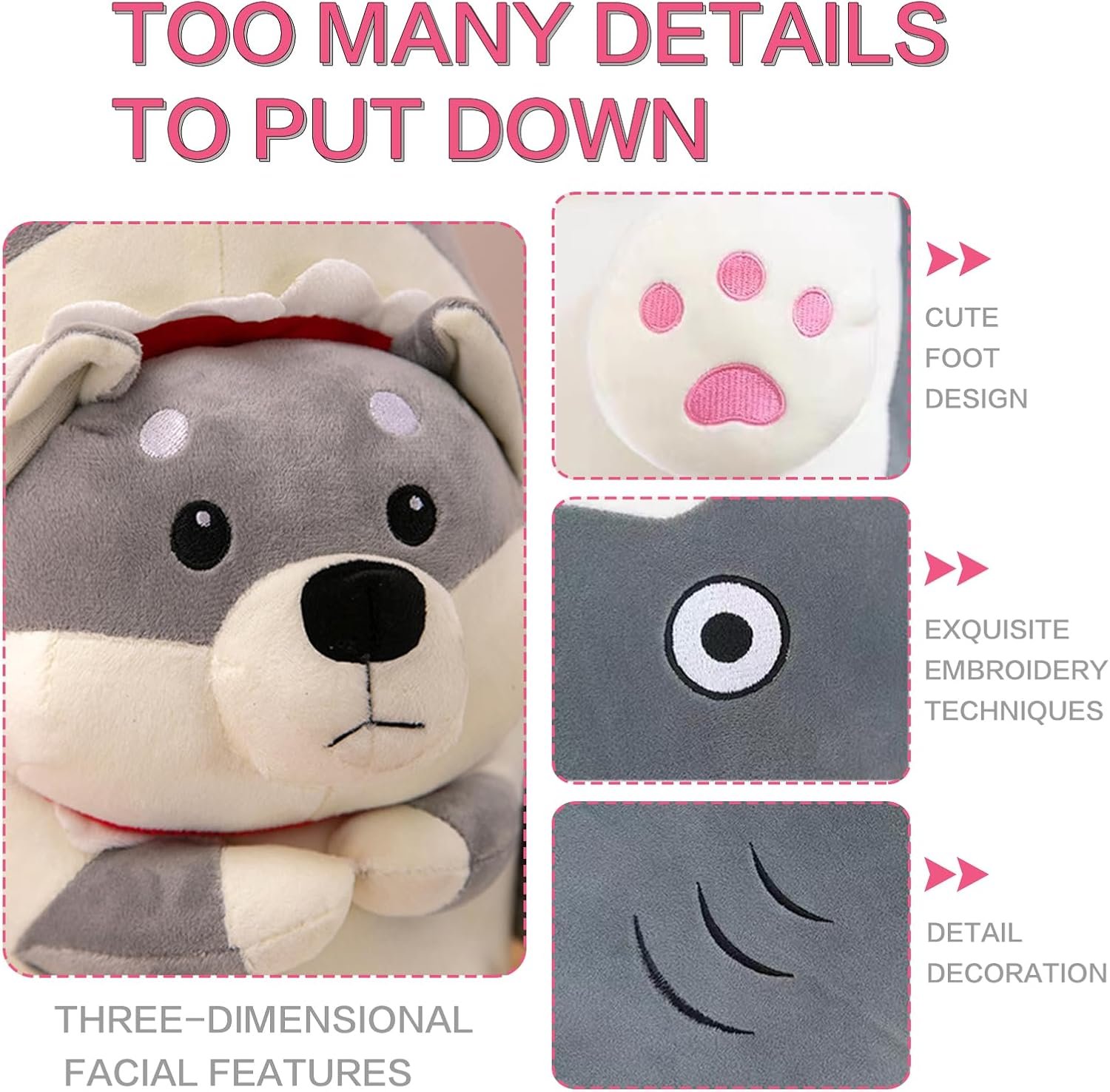 Soft Shark Corgi Dog Plush Toy, Cute Shiba Inu Shark Plushie Hugging Doll Plush Pillow Sharkdog Stuffed Animal for Girls and Boys |