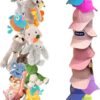 71EOAivM1tL._AC_SL1500 Stuffed Animal Storage Hammock Corner - Hanging Stuffed Animal Holder with 20 PCS Metal Clips, Boho Stuffed Animal Organizer Chain for Hanging Hats Socks Holiday Cards |