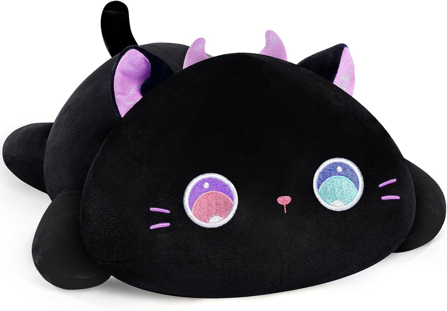 Cute Cat Plush Pillow, Kawaii Plushies White Cat Stuffed Toys, Squishy Plushies, Cuddle Body Pillow for Kids & Girls |