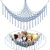 71K8HhzlHsL._AC_SL1500 Stuffed Animals Net or Hammock Large,55 inch Toy Hammock Macrame Stuff Animal Storage Corner Hanging Net Holder,Mesh Hammock Plush Toy Organizer with Hooks for Bedroom,Nursery (White) |