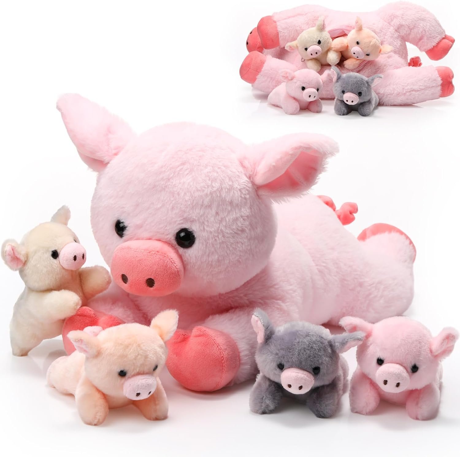 Adorable Plush Mommy Pig & Babies: The Perfect Birthday Gift!