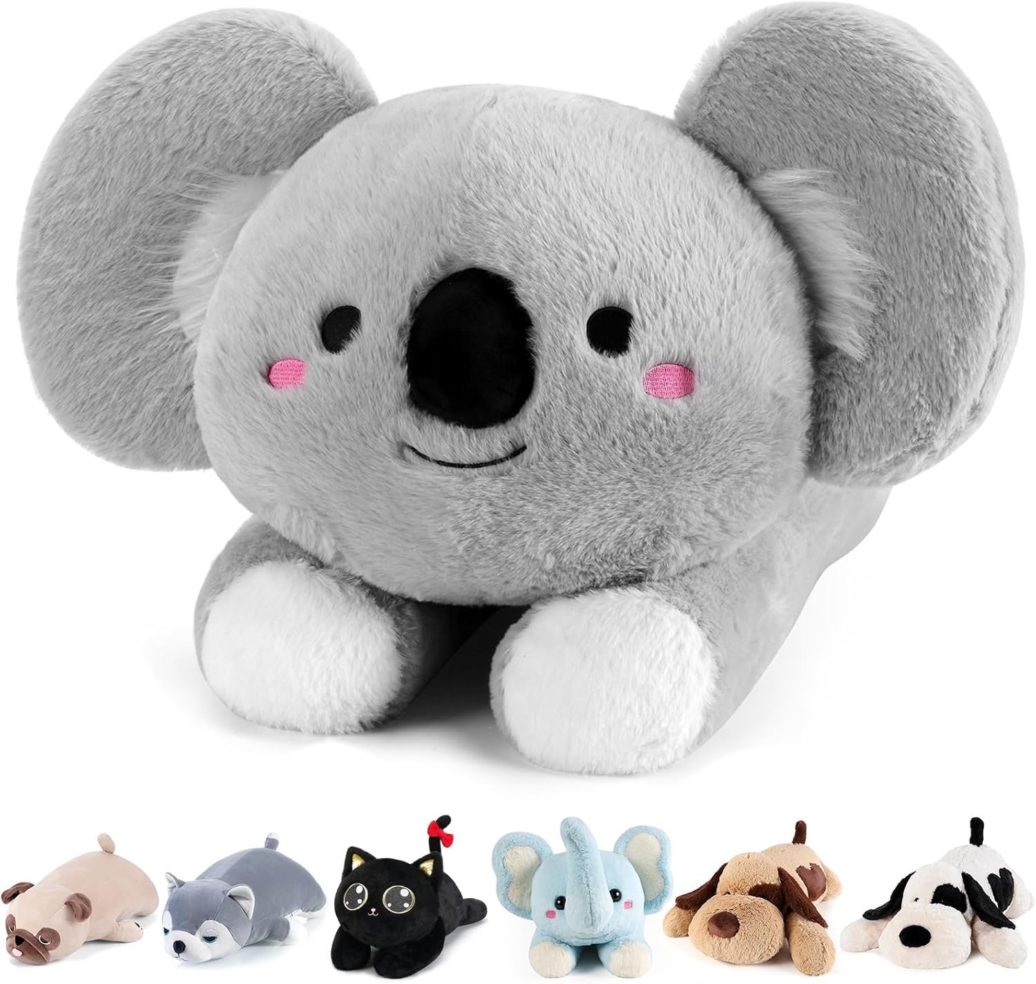 Black & White Dog Weighted Stuffed Animals - 22 Inch 4.5 Pounds Weighted Plush Dog Stuffed Animals - Big Stuffed Dog Plush Pillow - Cute Plush Toys Gifts for Kids & Adults (22" 4.5 lbs) |