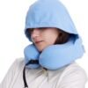 Hooded Neck Pillow for Kids and Adults, 100% Pure Memory Foam Upgraded Travel Pillow with Hood, Kids Neck Pillow for Airplane, Outdoor, Office, Soft, Washable, Easy Storage, Panda |