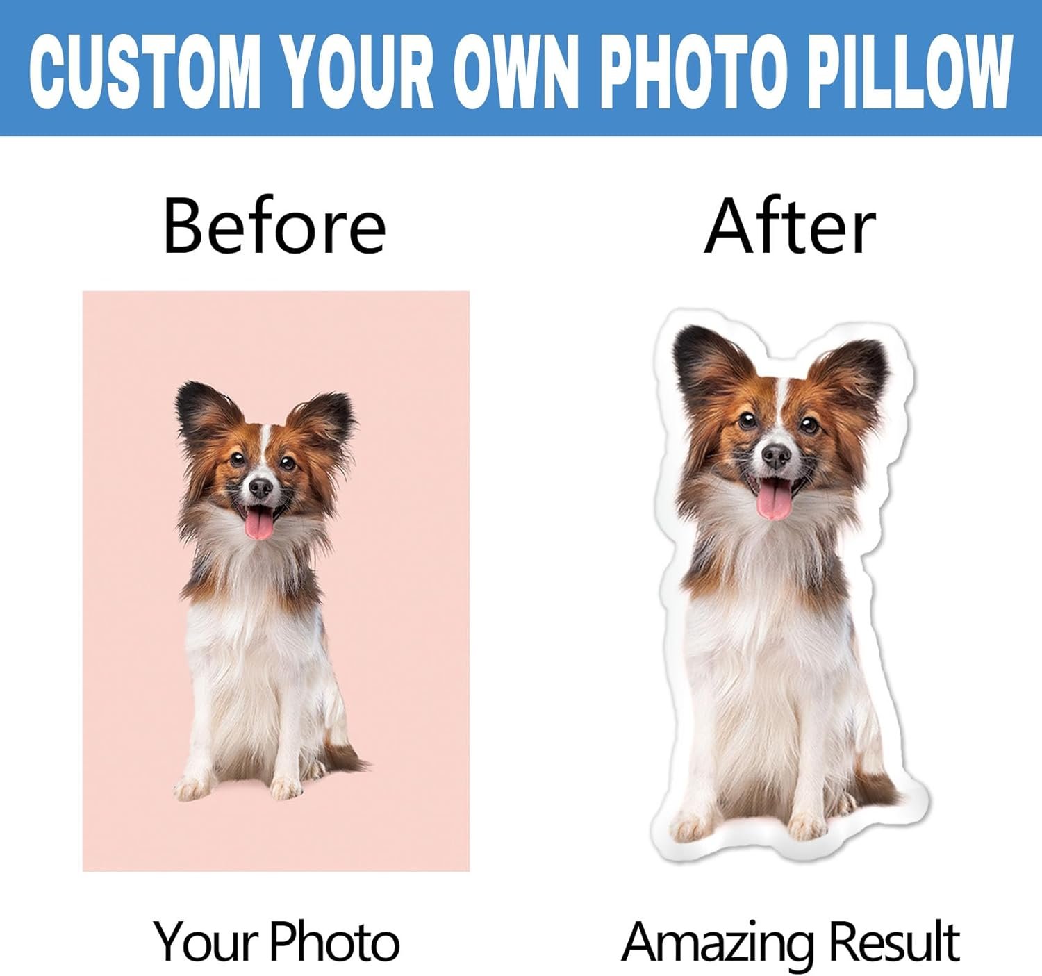 Personalized Shaped Pillows with Pet Photo Picture Custom Dog Cat Throw Pillow Decorative Cushion for Couch Sofa Bed Home Decor Unique Birthday Christmas Memorial Gifts(16 inches) |