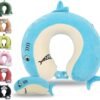 Cute Travel Pillow with Sleep Eye Mask Cartoon Headrest & Neck Pillow for Kids Boys & Girls, Teens |