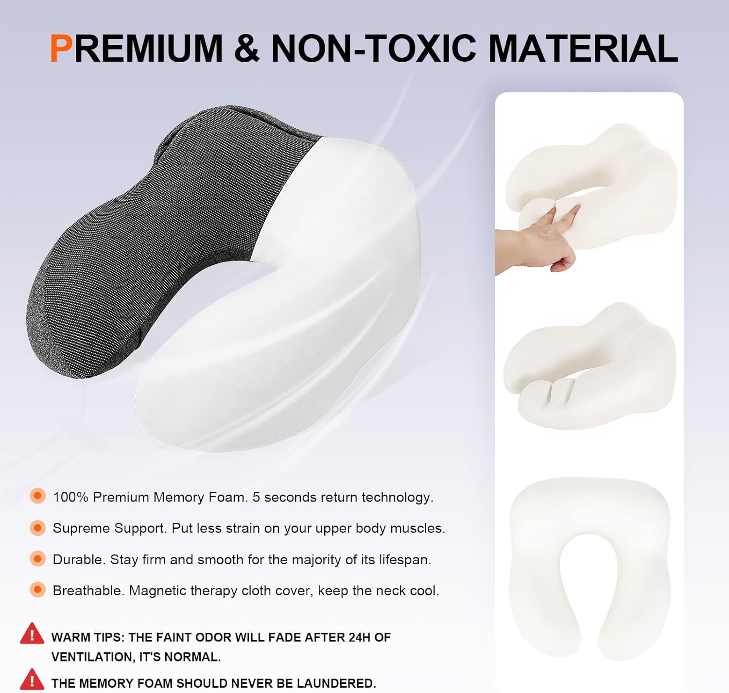 Neck Pillow for Travel, Memory Foam Travel Pillow with Hood, Adult Airplane Pillow for Head Rest Neck Support, Portable Pillow for Office Cars Trains Long Flights Sleeping (Deep Grey) |