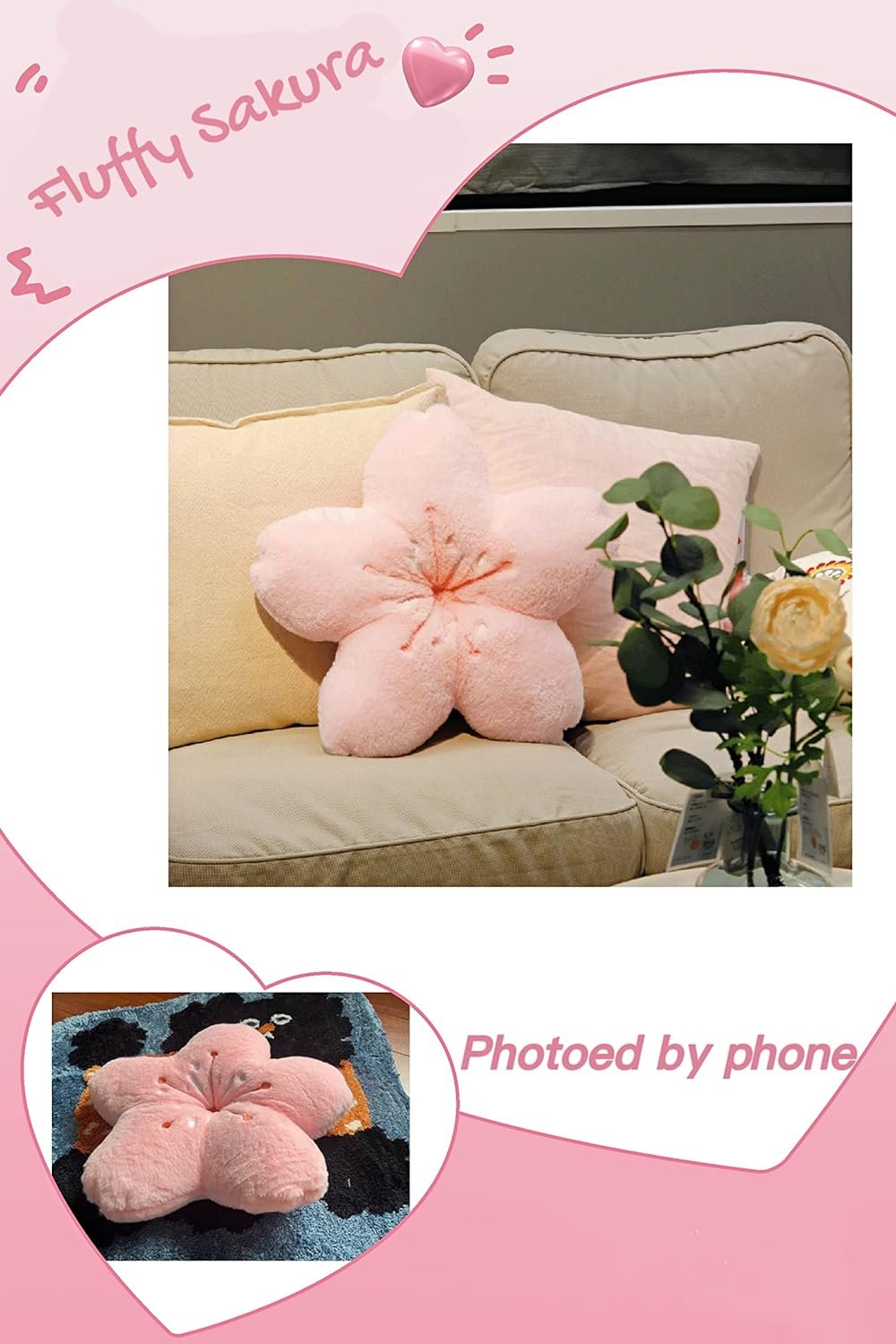 Cherry Blossom Pillow Kawaii Room Decor Japanese Kawaii Stuff Aesthetic Plush Pillows Decorative for Girls Bed Sofa Car |