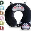 Cute Travel Pillow with Sleep Eye Mask Cartoon Headrest & Neck Pillow for Kids Boys & Girls, Teens |