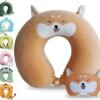 Cute Travel Pillow with Sleep Eye Mask Cartoon Headrest & Neck Pillow for Kids Boys & Girls, Teens |