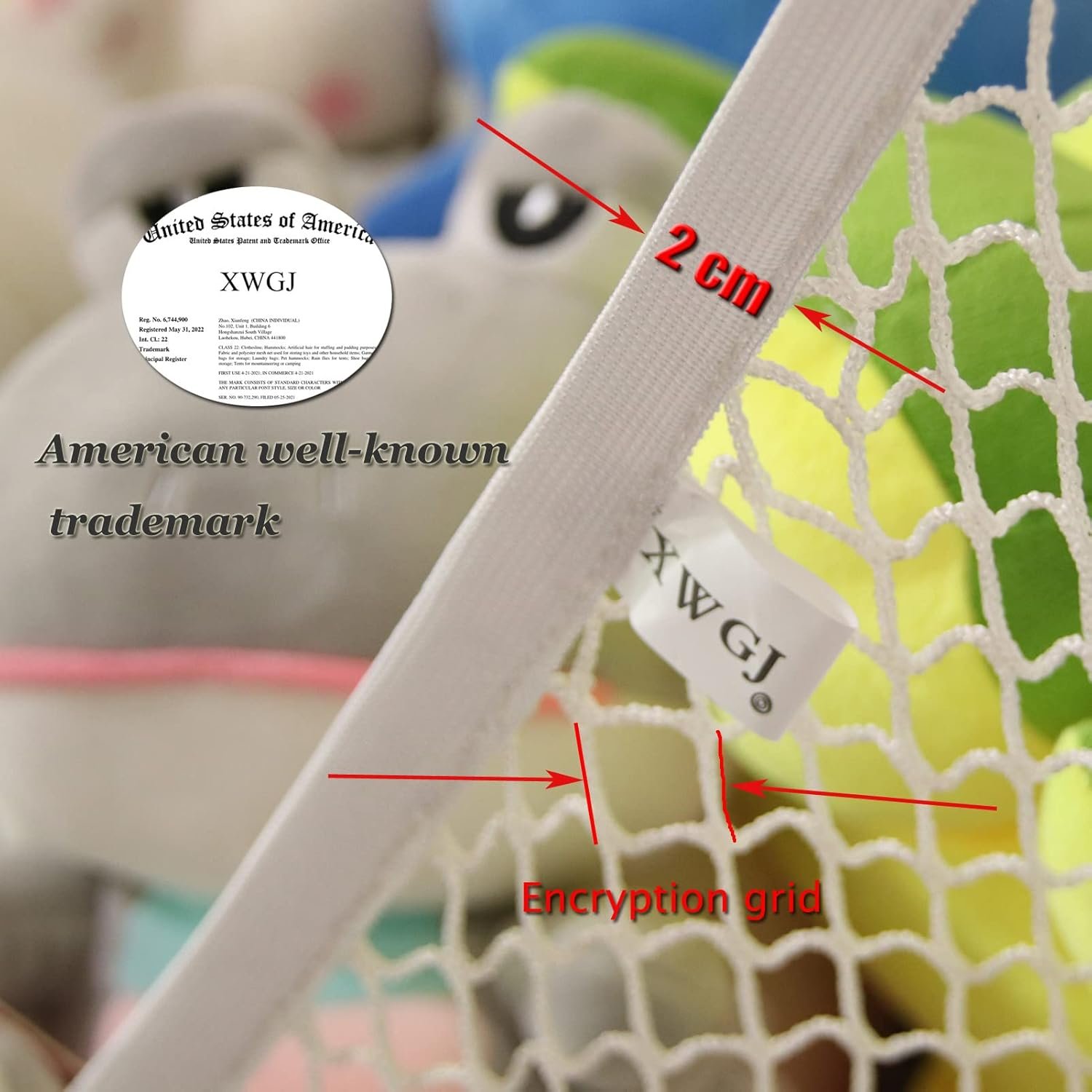 Stuffed Animal Net or Hammock, Toy Hammock, Teddy Bear Hammock, There Are 25 RUBBER BANDS in The Elastic of Our Stuffed Animal Storage Net! (X-Large) |