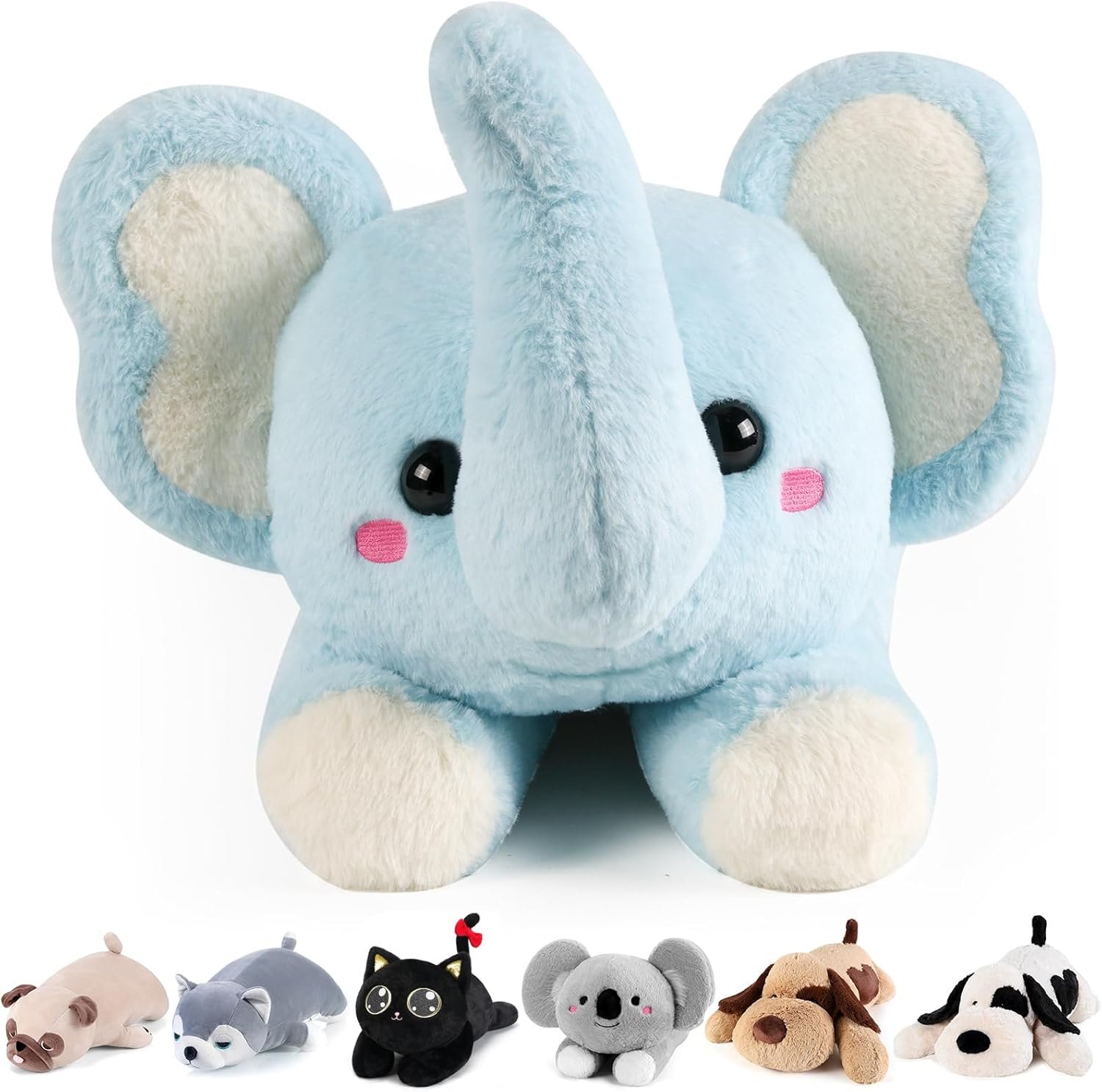 Black & White Dog Weighted Stuffed Animals - 22 Inch 4.5 Pounds Weighted Plush Dog Stuffed Animals - Big Stuffed Dog Plush Pillow - Cute Plush Toys Gifts for Kids & Adults (22" 4.5 lbs) |