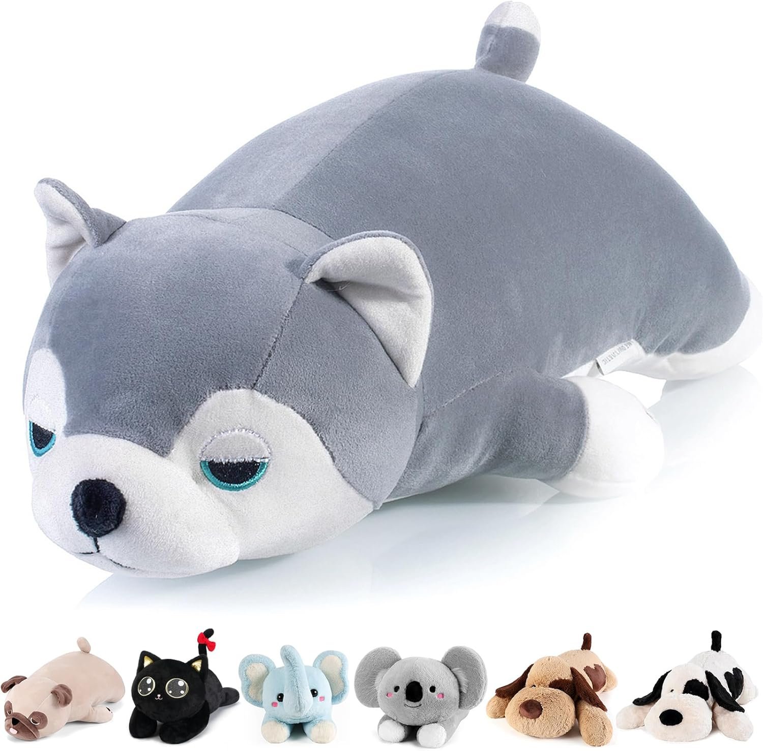 Black & White Dog Weighted Stuffed Animals - 22 Inch 4.5 Pounds Weighted Plush Dog Stuffed Animals - Big Stuffed Dog Plush Pillow - Cute Plush Toys Gifts for Kids & Adults (22" 4.5 lbs) |