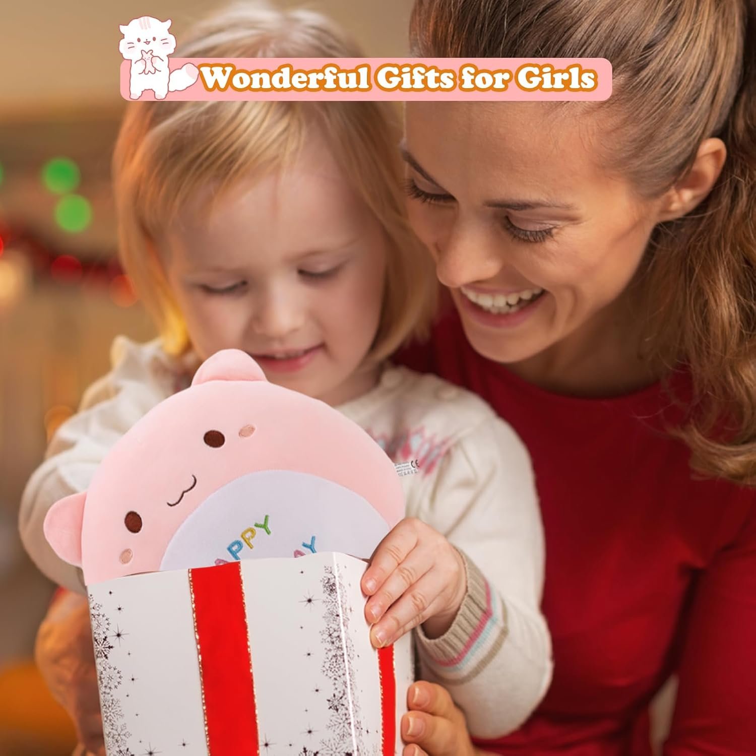 Cat Plush Pillow,Kawaii Kitty Plush Doll Cat Plushies,Stuffed Animal Soft Plush Pillow, Toys Decoration Doll Gifts for Kids Birthday (Cat-C,11 inch) |