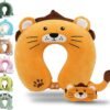 Cute Travel Pillow with Sleep Eye Mask Cartoon Headrest & Neck Pillow for Kids Boys & Girls, Teens |