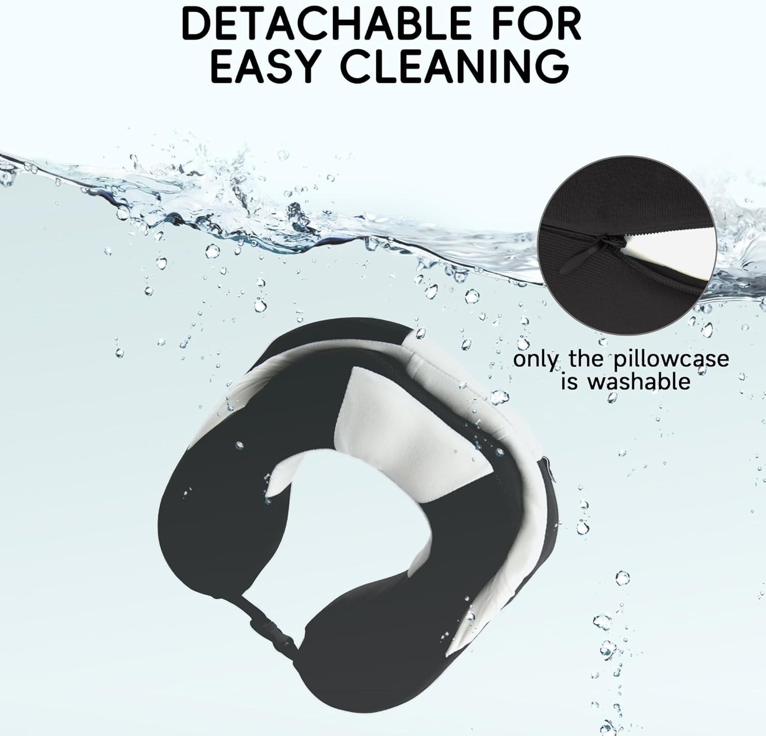 Hooded Neck Pillow for Kids and Adults, 100% Pure Memory Foam Upgraded Travel Pillow with Hood, Kids Neck Pillow for Airplane, Outdoor, Office, Soft, Washable, Easy Storage, Panda |