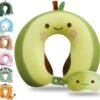 Cute Travel Pillow with Sleep Eye Mask Cartoon Headrest & Neck Pillow for Kids Boys & Girls, Teens |