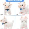 Walking Cow Interactive Electronic Pet Plush Diary Cattle Toy with Sounds and Movements MOO Nodding Head Wag Tail Animated Gifts for Toddlers Birthday, Pink, 7'' |