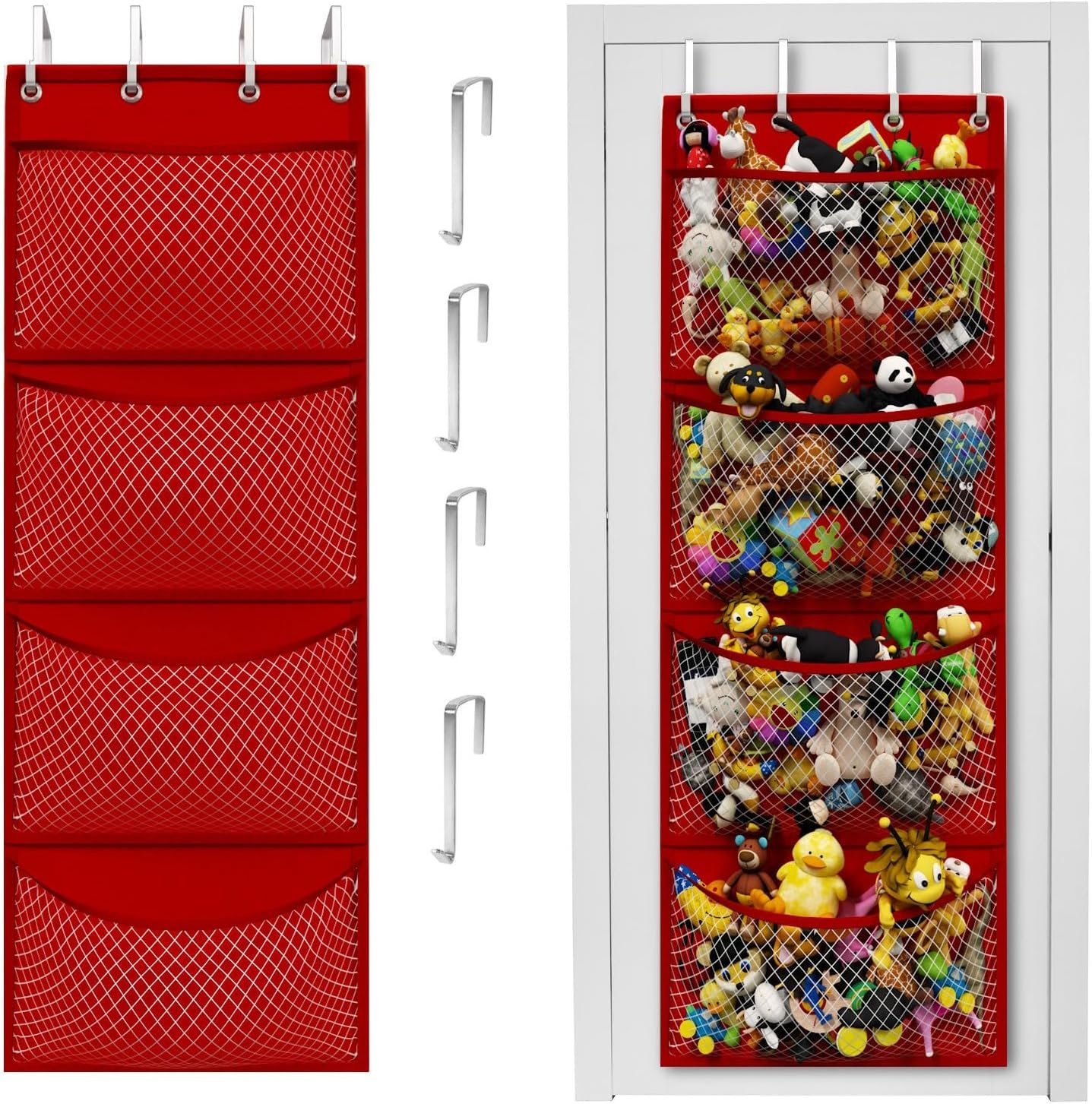 The Original Stuffed Animal Storage (Patent Pending) - Over Door Organizer for Stuffies, Baby Ideas Holder, Toy Plush/Hammock Hanging Storage Net Big Girls Toddler Large Bag Animals |
