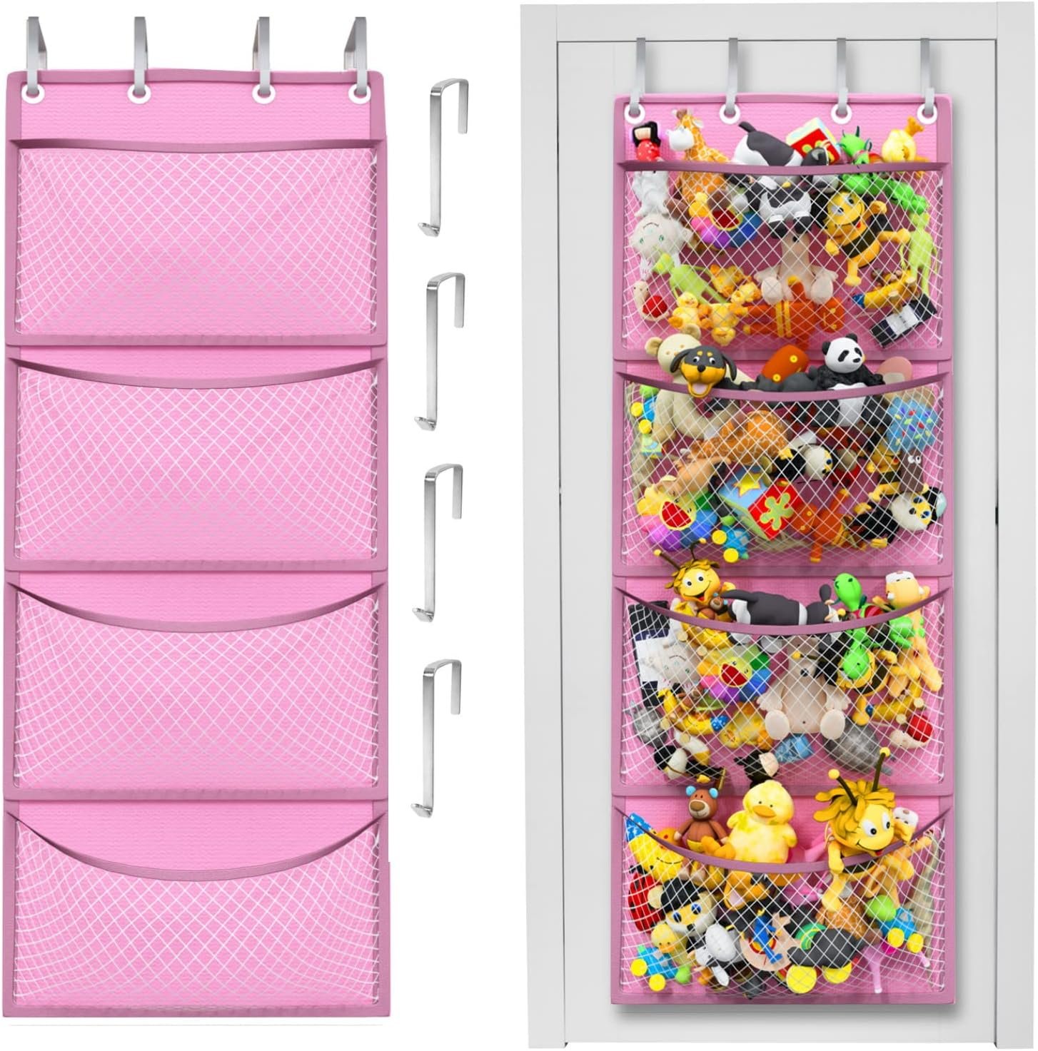 The Original Stuffed Animal Storage (Patent Pending) - Over Door Organizer for Stuffies, Baby Ideas Holder, Toy Plush/Hammock Hanging Storage Net Big Girls Toddler Large Bag Animals |