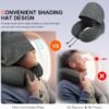 Neck Pillow for Travel, Memory Foam Travel Pillow with Hood, Adult Airplane Pillow for Head Rest Neck Support, Portable Pillow for Office Cars Trains Long Flights Sleeping (Deep Grey) |