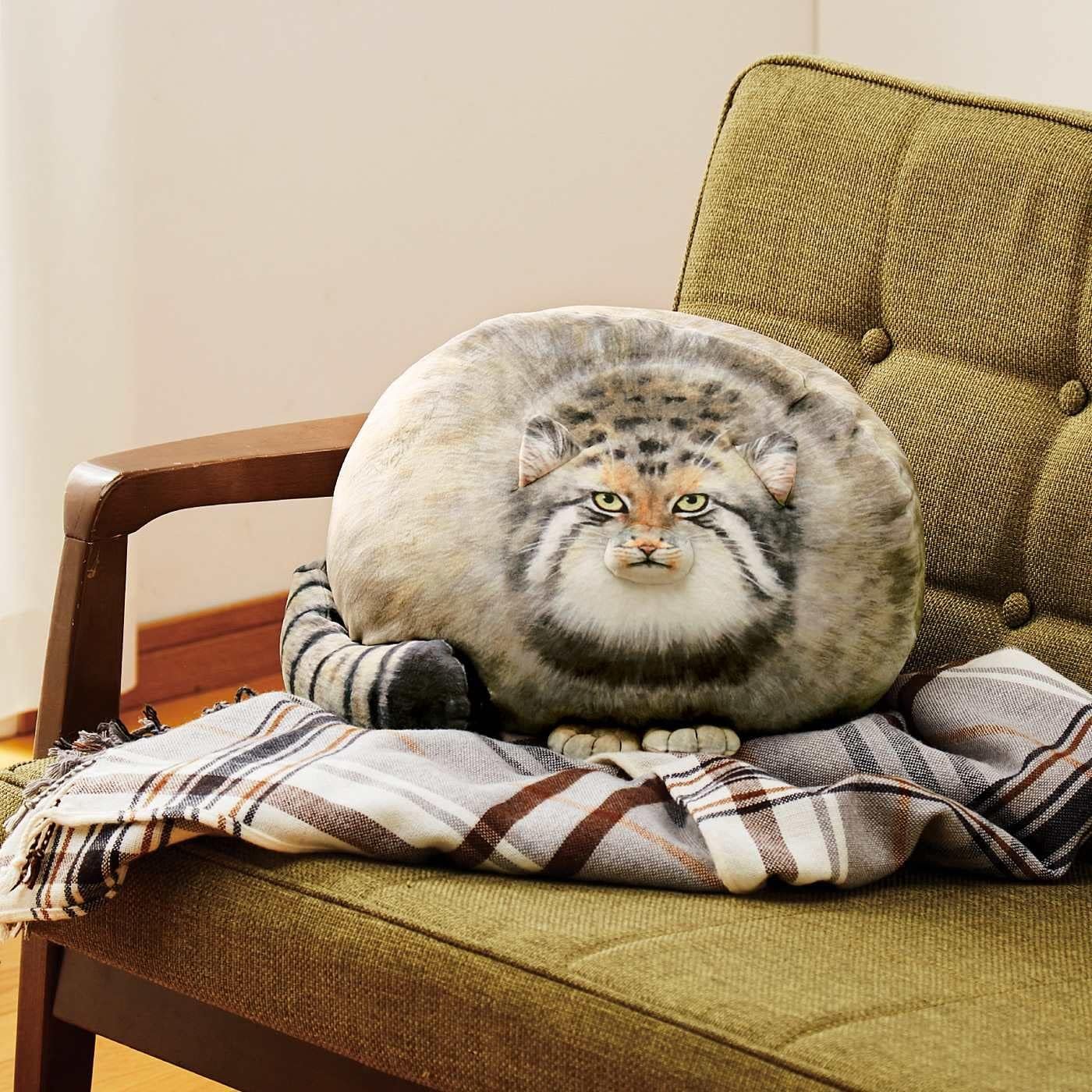 Cat Plush Body Pillow 45cm/18inch, Pallas Cat Stuffed Animal, Steppe Cat Cute Plushies for Girls, Soft Plush Pillow, Kitten Plush Throw Pillow Doll Big Plush Toy Decoration Doll Gift for Kids Boys |