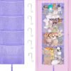 Hanging Stuffed Animal Storage, Over Door Large Plush Toy Organizer with Metal Hook, Baby Accessory Holder Idea for Nursery, Doll & Bear Mesh Hammock Bag for Girl Boy Kid Room |