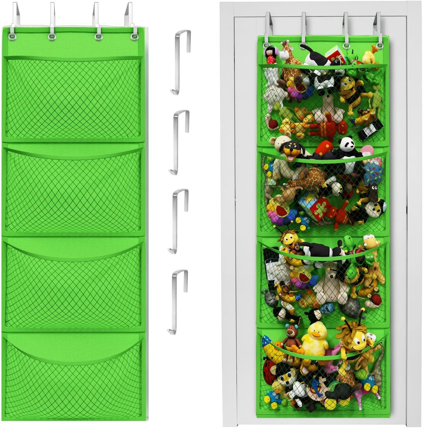 The Original Stuffed Animal Storage (Patent Pending) - Over Door Organizer for Stuffies, Baby Ideas Holder, Toy Plush/Hammock Hanging Storage Net Big Girls Toddler Large Bag Animals |