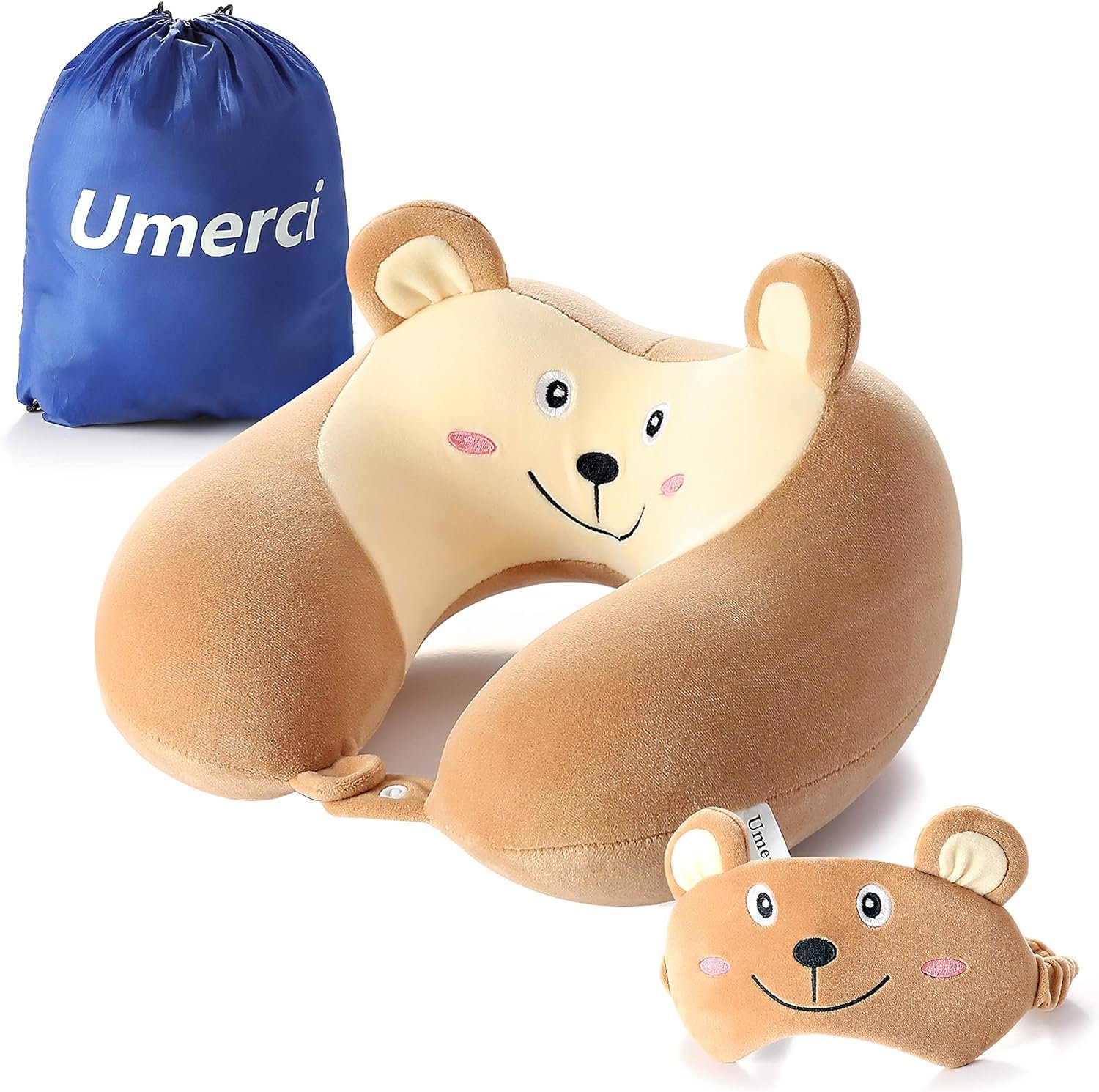 Memory Foam Animal Travel Pillow, Comfortable Neck Pillow with Cute Eye Mask Lightweight Traveling Pillow for Airplane, Car, Train, Bus and Home Use (Koala) |