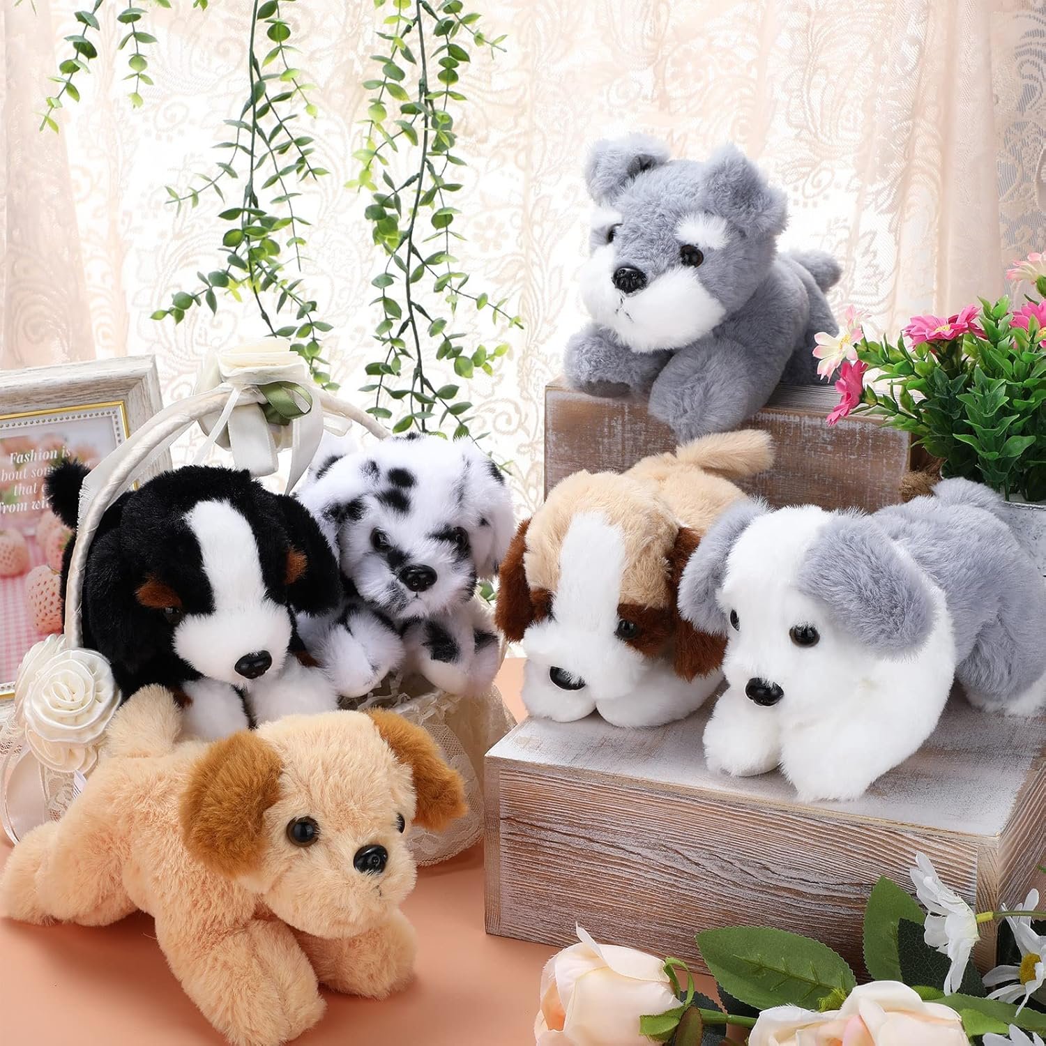 6 Pcs 8 Inch Dog Stuffed Animal Plush Dog Puppy Soft Plush Dog Pillow Toy Fluffy Puppy Set for Kids Girls Dog Theme Party Favor Birthday Baby Room Home Decor (Mixed Color, Mixed Style) |